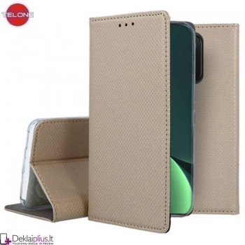 Telone atverčiamas dėklas - auksinės spalvos (Xiaomi 13T/13T Pro)